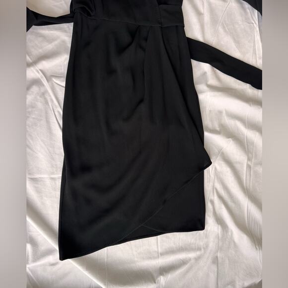 MAXMARA Italian Wrap Dress Black V Neckline US 6 collar neck Classic Jackie O - Picture 8 of 14